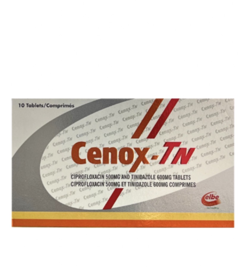 Cenox-Tn Ciprofloxacin 500mg and Tinidazole 600mg Tablet(Pack of 10 Tablets, Elbe)